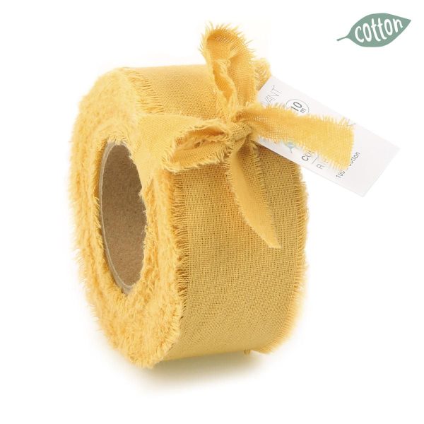 NASTRO COTONE SFRANGIATO 40MM 10MT-COTTON RAW- GIALLO NASTRO COTONE SFRANGIATO 40MM 10MT-COTTON RAW- GIALLO