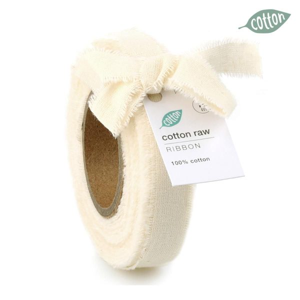 NASTRO COTONE SFRANGIATO 15MM 10MT-COTTON RAW- BIANCO NASTRO COTONE SFRANGIATO 15MM 10MT-COTTON RAW- BIANCO