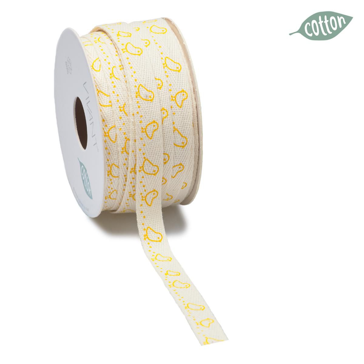 NASTRO TESSUTO 15MM 20MT -CHICK- BIANCO/GIALLO