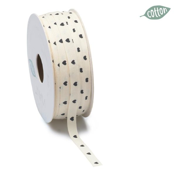 NASTRO COTONE 8MM 25MT -COTTON CUORE- BIANCO/NERO NASTRO COTONE 8MM 25MT -COTTON CUORE- BIANCO/NERO