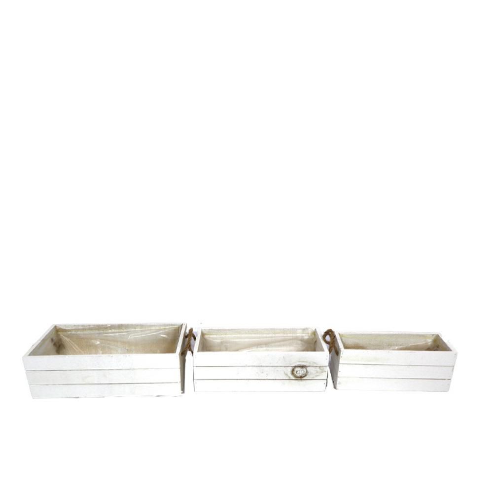 SET 3 CASSETTE LEGNO 24-29-33X11-15-20 H.9-9,510 CM BIANCO SET 3 CASSETTE LEGNO 24-29-33X11-15-20 H.9-9,510 CM BIANCO