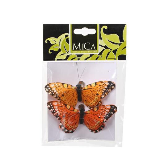 FARFALLA CLIP-MICA- PZ2D10 ARANCIO ED FARFALLA CLIP-MICA- PZ2D10 ARANCIO ED