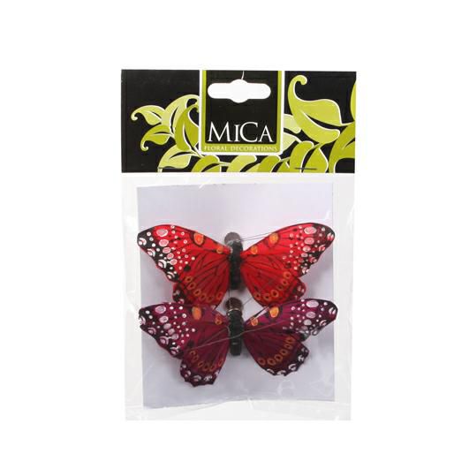 FARFALLA CLIP-MICA- PZ2D10 ROSSO ED FARFALLA CLIP-MICA- PZ2D10 ROSSO ED