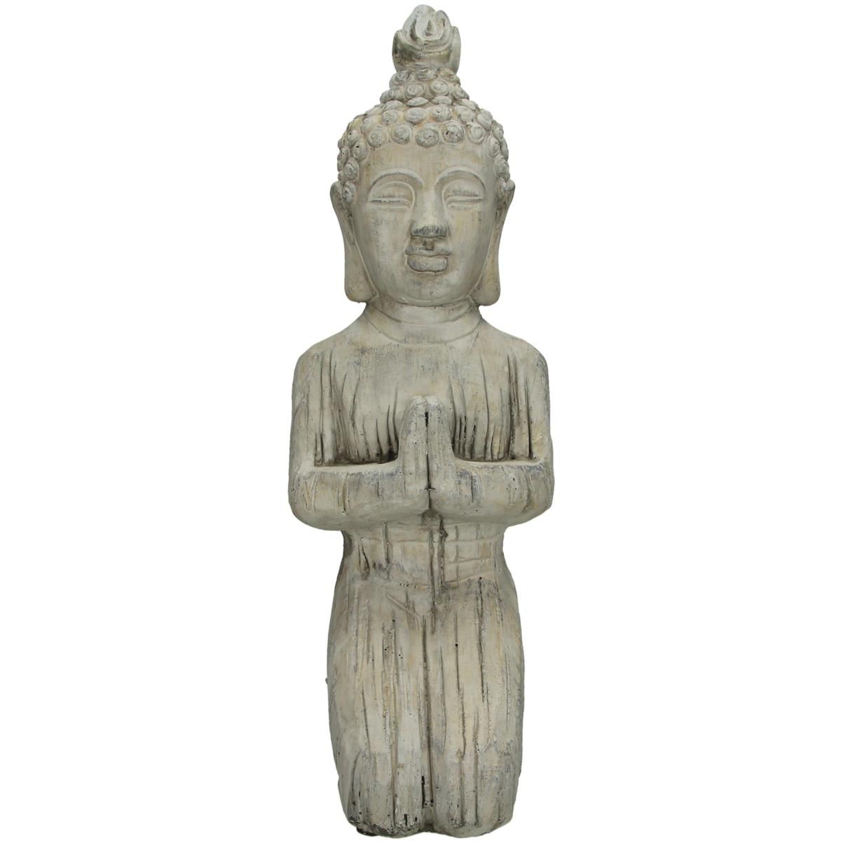 BUDDHA POLIRESINA 19X15CM H.42 CM GRIGIO