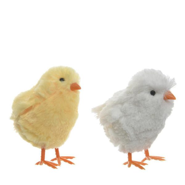 SET 2 PULCINI CINIGLIA 8X11X12 CM GIALLO/BIANCO SET 2 PULCINI CINIGLIA 8X11X12 CM GIALLO/BIANCO