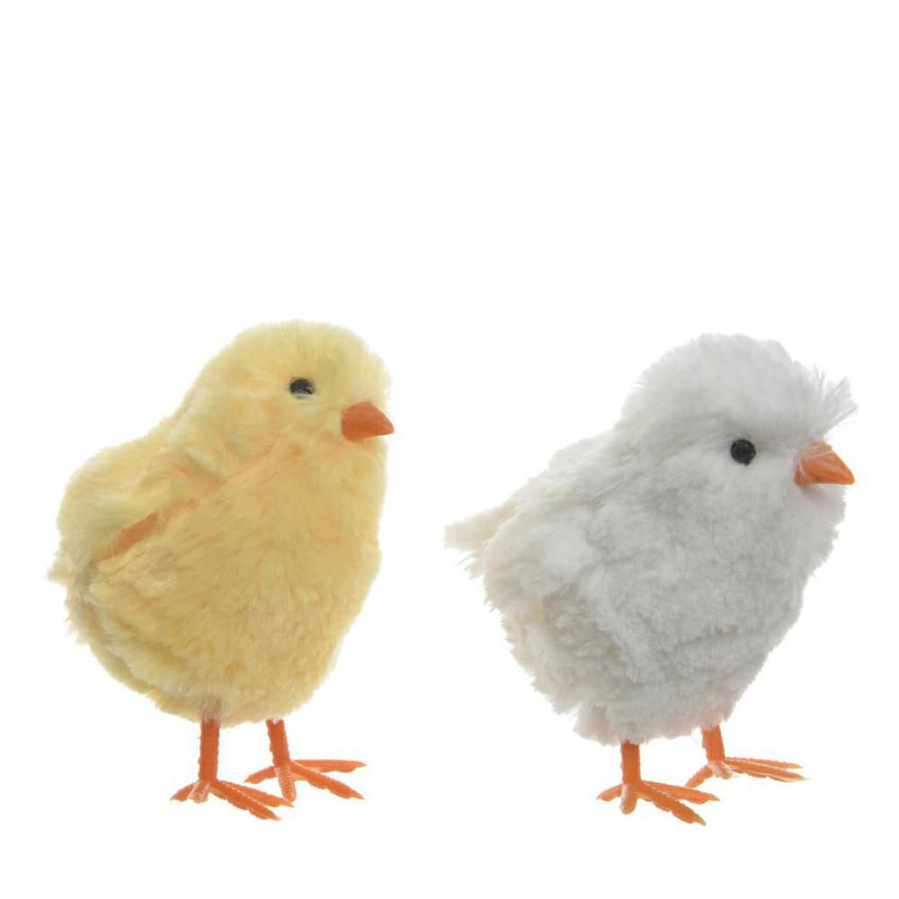 SET 2 PULCINI CINIGLIA 8X11X12 CM GIALLO/BIANCO SET 2 PULCINI CINIGLIA 8X11X12 CM GIALLO/BIANCO