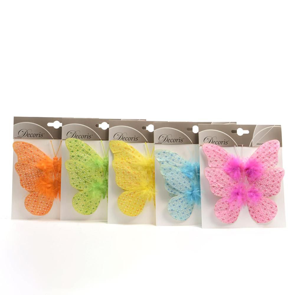 SET 10 FARFALLE PIUME PICK CM.14 MIX SET 10 FARFALLE PIUME PICK CM.14 MIX