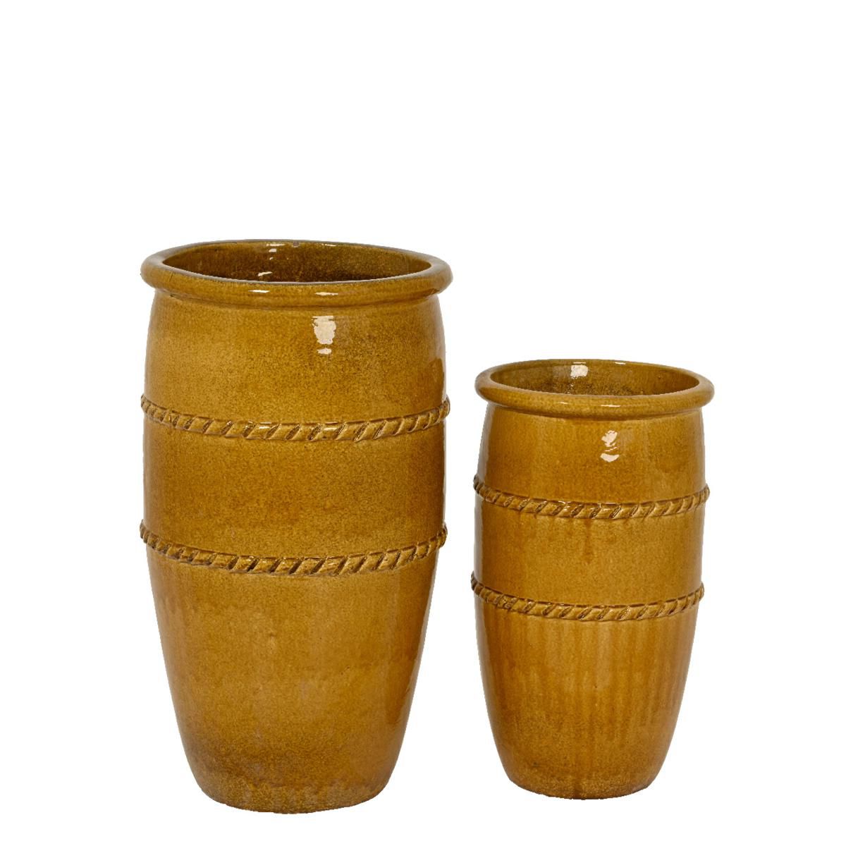 SET 2 VASI TERRACOTTA C/GRECA -LUCIA- D.45 CM H.79 CM MIELE SET 2 VASI TERRACOTTA C/GRECA -LUCIA- D.45 CM H.79 CM MIELE