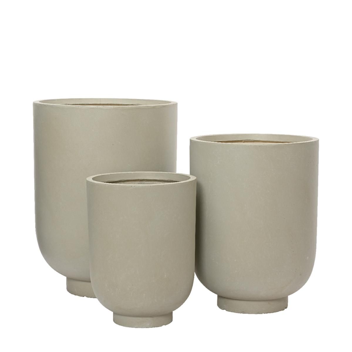 SET 3 VASI TERRACOTTA OUTDOOR D.44 CM H.58 CM -STELLA- BEIGE SET 3 VASI TERRACOTTA OUTDOOR D.44 CM H.58 CM -STELLA- BEIGE