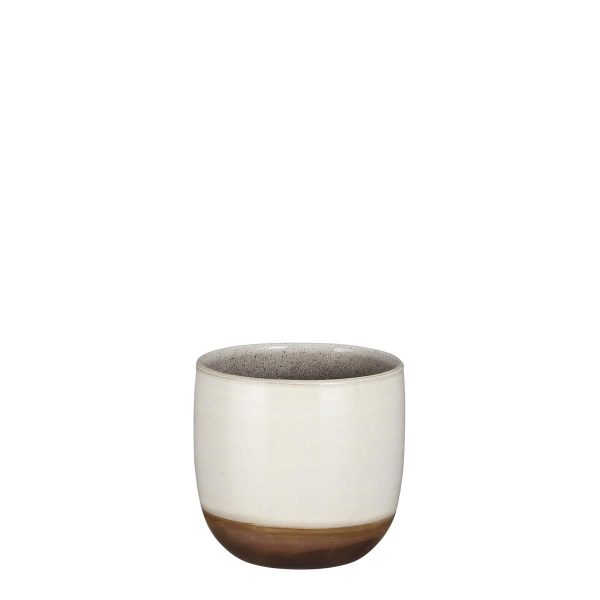 VASO CERAMICA D.17 CM H.16 CM -NORA- BIANCO/CARAMELLO VASO CERAMICA D.17 CM H.16 CM -NORA- BIANCO/CARAMELLO