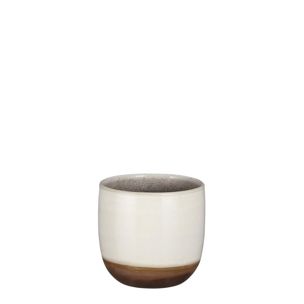 VASO CERAMICA D.17 CM H.16 CM -NORA- BIANCO/CARAMELLO VASO CERAMICA D.17 CM H.16 CM -NORA- BIANCO/CARAMELLO