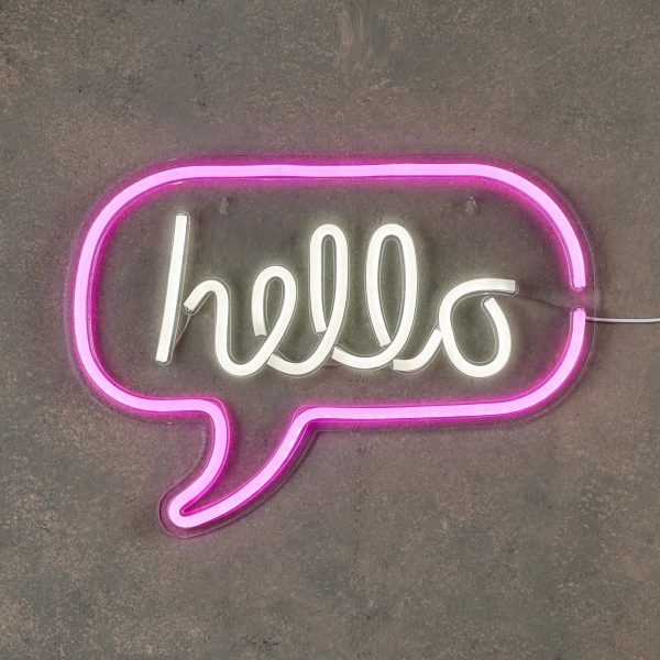 SCRITTA LUMINOSA -HELLO- 42X30 CM H.5 CM BATTERIA FUCSIA/BIANCO SCRITTA LUMINOSA -HELLO- 42X30 CM H.5 CM BATTERIA FUCSIA/BIANCO