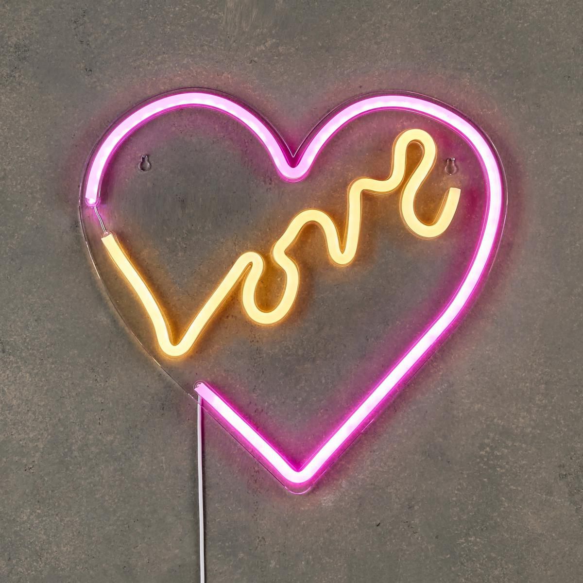 SCRITTA LUMINOSA -LOVE-31X33 CM H.5 CM BATTERIA FUCSIA