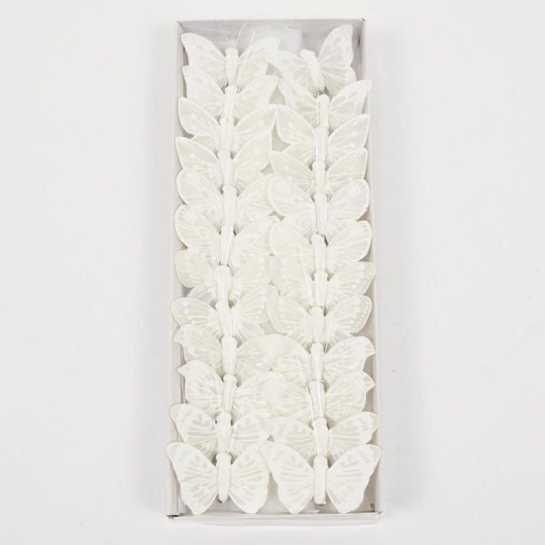 SET 24 FARFALLE C/CLIP CM.5 BIANCO SET 24 FARFALLE C/CLIP CM.5 BIANCO