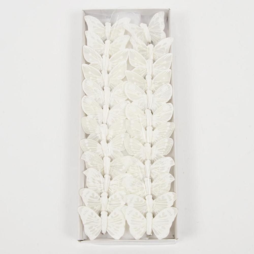 SET 24 FARFALLE C/CLIP CM.5 BIANCO SET 24 FARFALLE C/CLIP CM.5 BIANCO