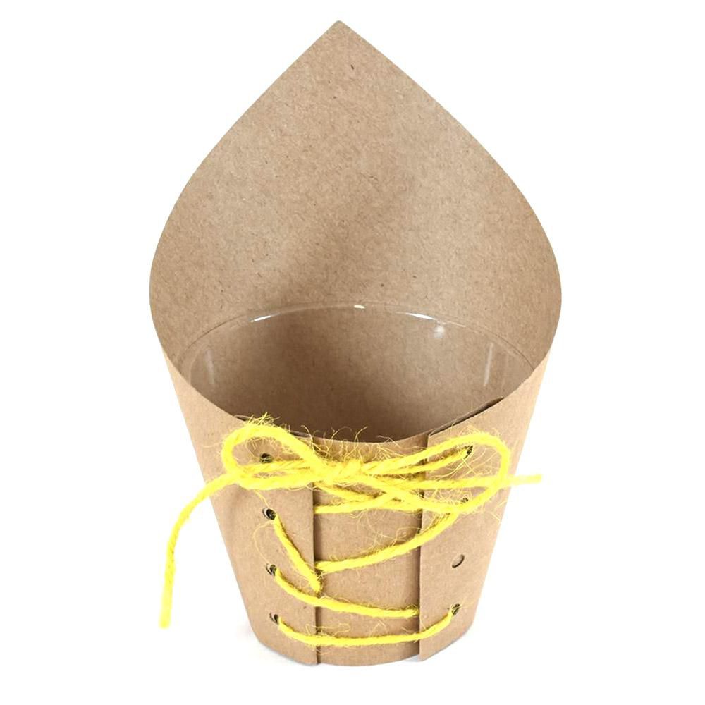 COPRIVASO CARTA D.5 CM H.7 CM CONF.PZ.12 NATURALE/GIALLO