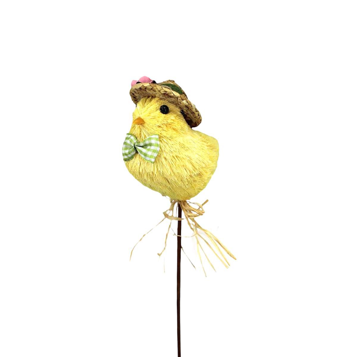 PULCINO C/PICK 7X9X9 CMH.30 CM GIALLO/VERDE PULCINO C/PICK 7X9X9 CMH.30 CM GIALLO/VERDE