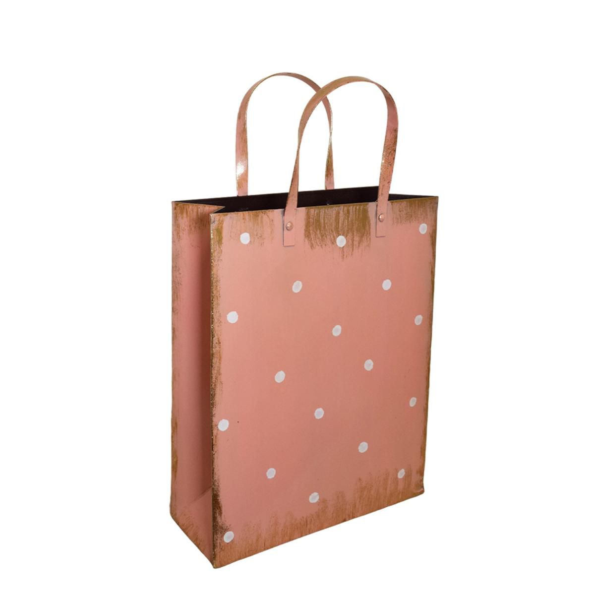 BORSA METALLO 45X19 CM H.67 CM -POIS- ROSA/BIANCO BORSA METALLO 45X19 CM H.67 CM -POIS- ROSA/BIANCO