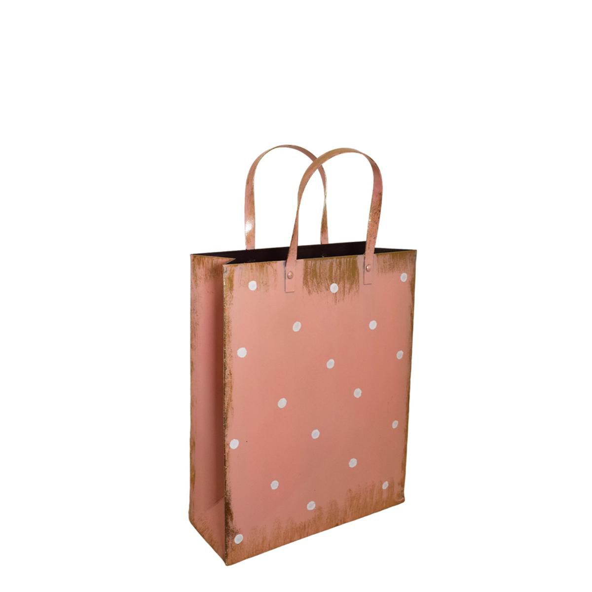 BORSA METALLO 33X10 CM H.57 CM -POIS- ROSA/BIANCO