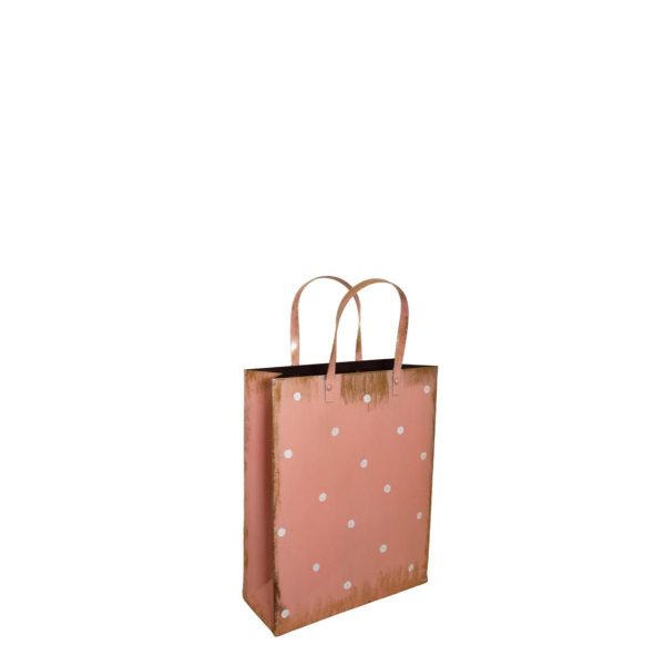 BORSA METALLO 24X8 CM H.64 CM -POIS- ROSA/BIANCO BORSA METALLO 24X8 CM H.64 CM -POIS- ROSA/BIANCO