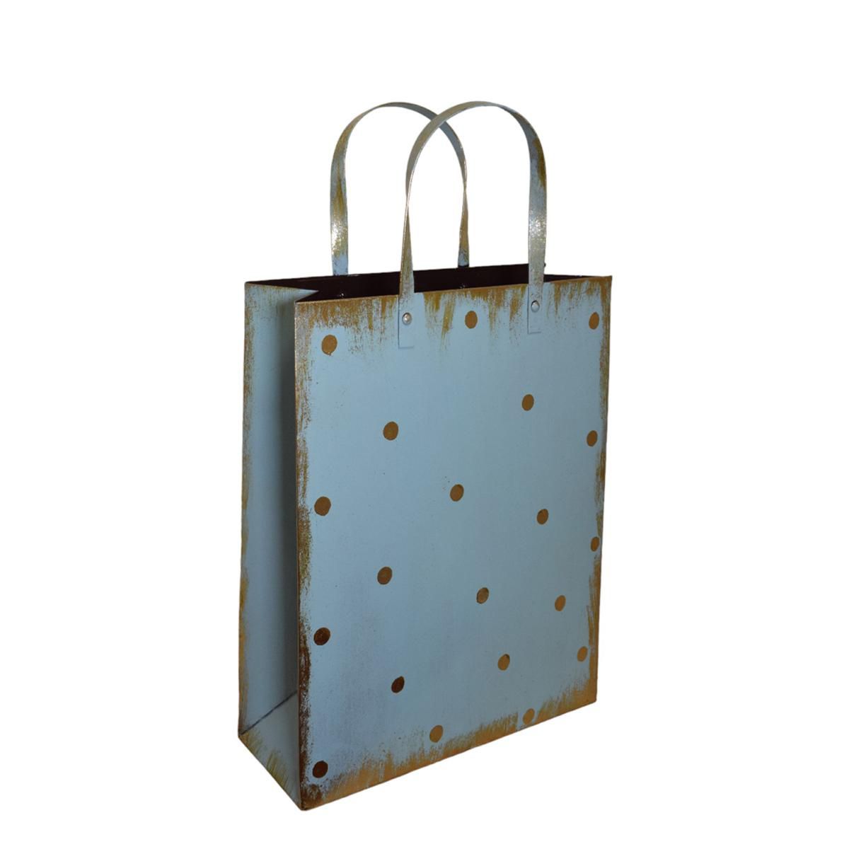 BORSA METALLO 45X19 CM H.67 CM -POIS- CELESTE/ORO BORSA METALLO 45X19 CM H.67 CM -POIS- CELESTE/ORO