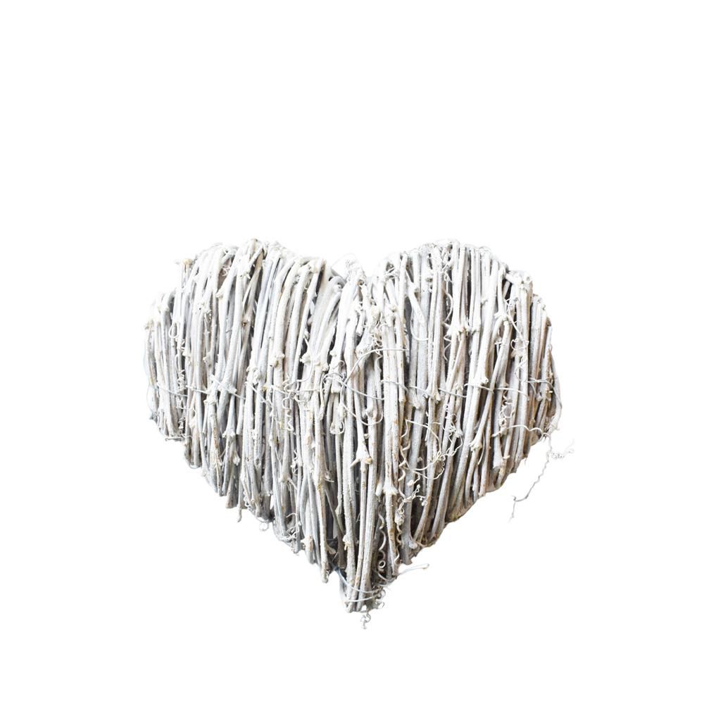 CUORE VIMINI 13 CM D/APPENDERE BIANCO WASHED CUORE VIMINI 13 CM D/APPENDERE BIANCO WASHED