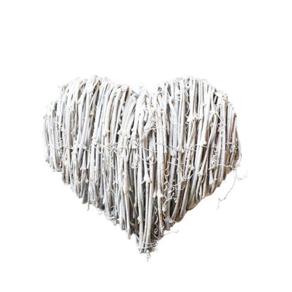 CUORE VIMINI 18 CM D/APPENDERE BIANCO WASHED CUORE VIMINI 18 CM D/APPENDERE BIANCO WASHED