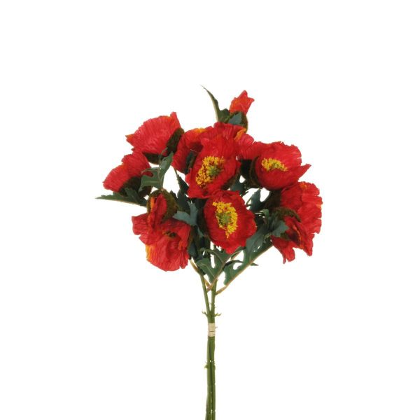 PAPAVERO BOUQUET 3X 9F 3B CM.46 ROSSO PAPAVERO BOUQUET 3X 9F 3B CM.46 ROSSO