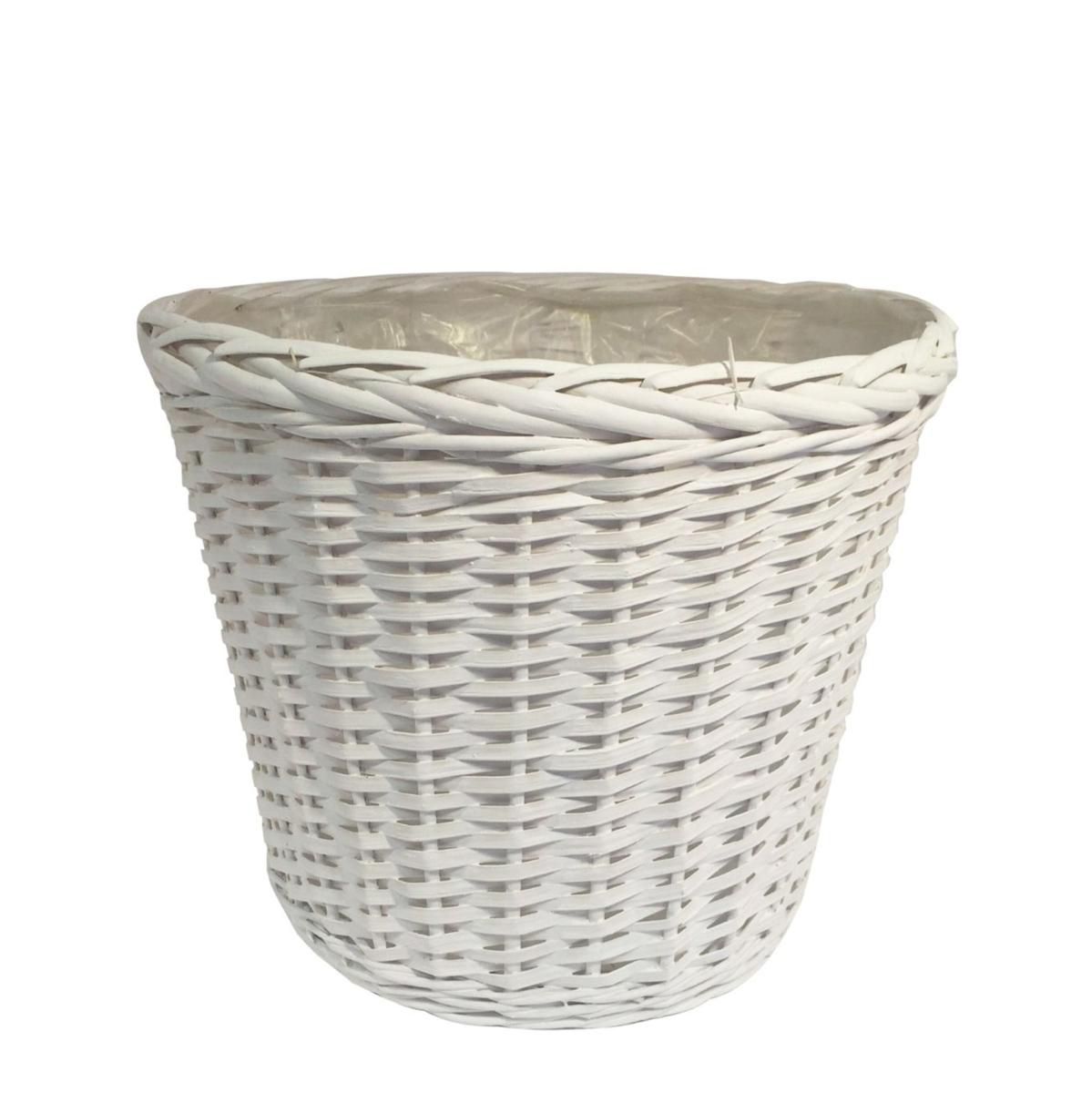 CESTO VIMINI BORDATO TRECCIA D.35-27 H.30 CM BIANCO CESTO VIMINI BORDATO TRECCIA D.35-27 H.30 CM BIANCO