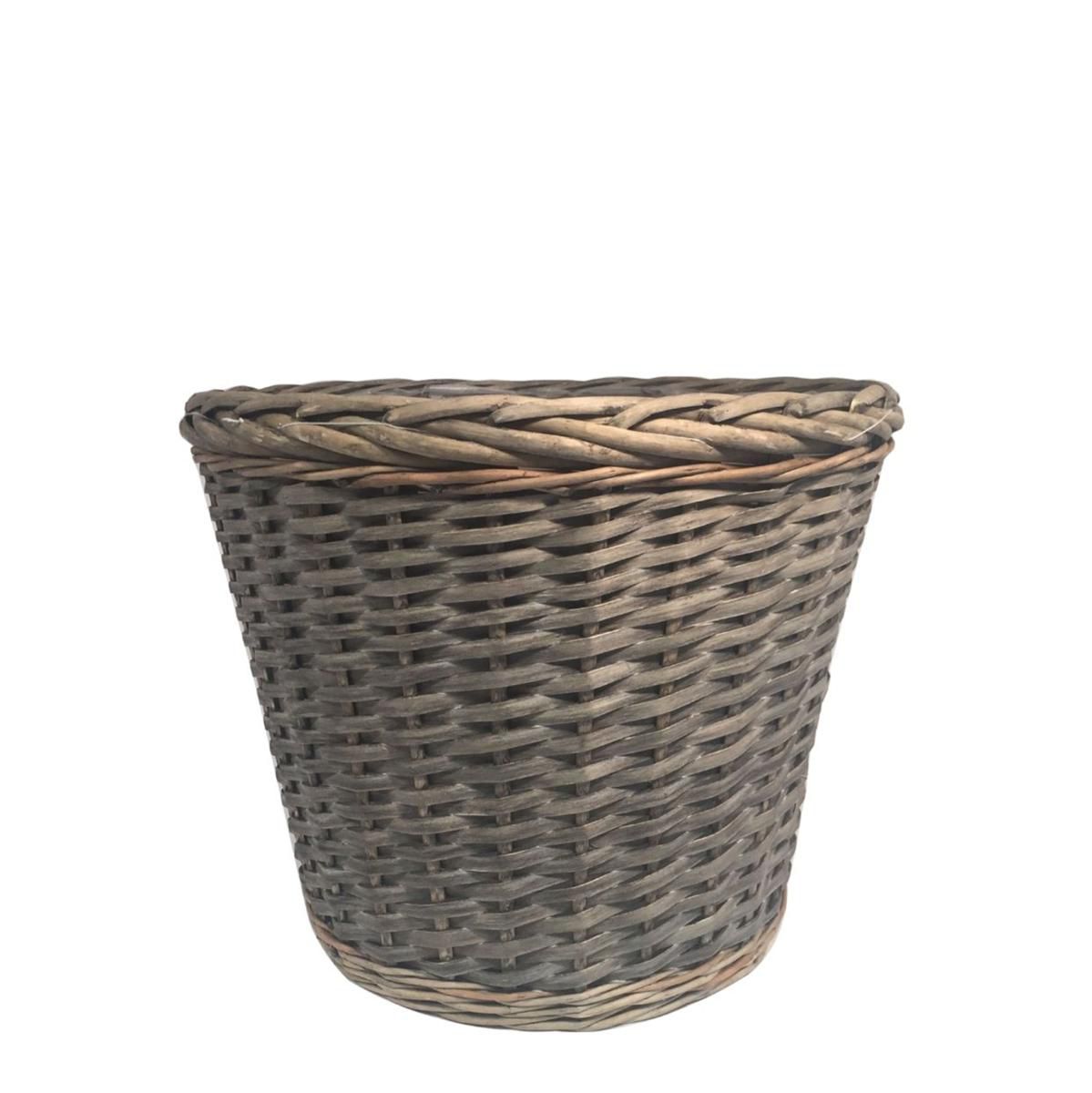 CESTO VIMINI BORDATO TRECCIA D.25-18,5 H.22 CM GRIGIO CESTO VIMINI BORDATO TRECCIA D.25-18,5 H.22 CM GRIGIO