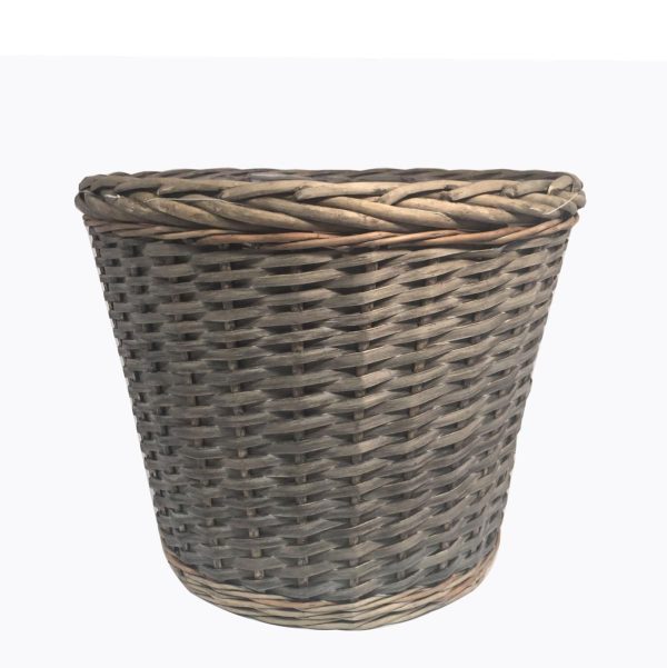 CESTO VIMINI BORDATO TRECCIA D.35-27 H.30 CM GRIGIO CESTO VIMINI BORDATO TRECCIA D.35-27 H.30 CM GRIGIO