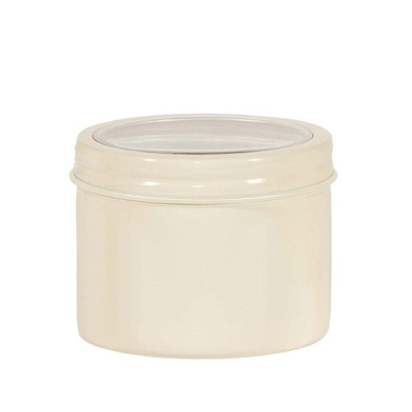 SET 6 BARATTOLI ALLUMINIO C/COPERCHIO D.6,5 CM H.5 CM CREMA SET 6 BARATTOLI ALLUMINIO C/COPERCHIO D.6,5 CM H.5 CM CREMA