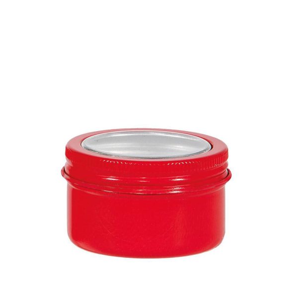 SET 12 BARATTOLI ALLUMINIO C/COPERCHIO D.5 CM H.3,2 CM ROSSO SET 12 BARATTOLI ALLUMINIO C/COPERCHIO D.5 CM H.3,2 CM ROSSO