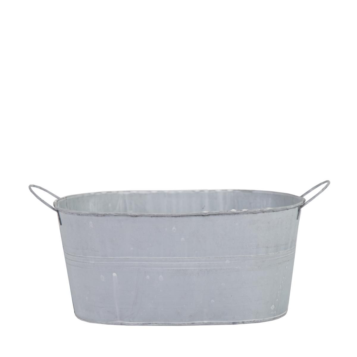 OVALINA LATTA C/MANICI 23,5X15 CM H.11 CM GRIGIO OVALINA LATTA C/MANICI 23,5X15 CM H.11 CM GRIGIO