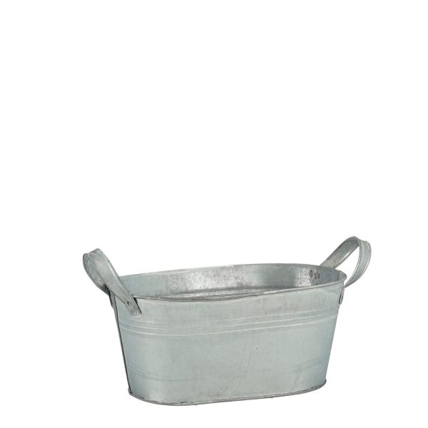 OVALINA LATTA C/MANICI 36X25 CM H.16,5 CM GRIGIO OVALINA LATTA C/MANICI 36X25 CM H.16,5 CM GRIGIO