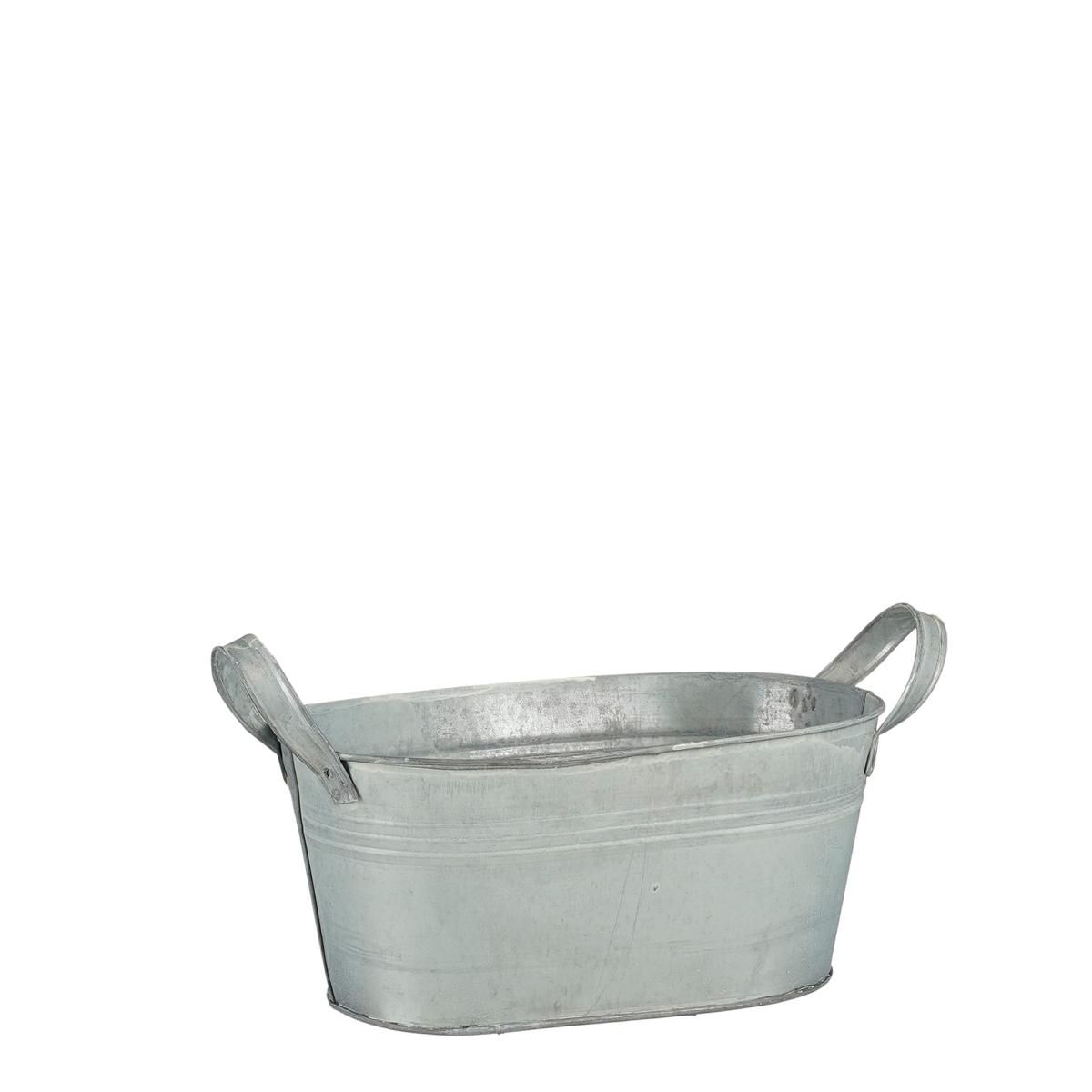 OVALINA LATTA C/MANICI 36X25 CM H.16,5 CM GRIGIO OVALINA LATTA C/MANICI 36X25 CM H.16,5 CM GRIGIO