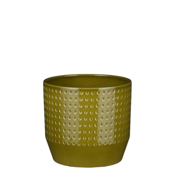 VASO CERAMICA TONDO D.17,5 CM H.16 CM -NOLA- VERDE VASO CERAMICA TONDO D.17,5 CM H.16 CM -NOLA- VERDE