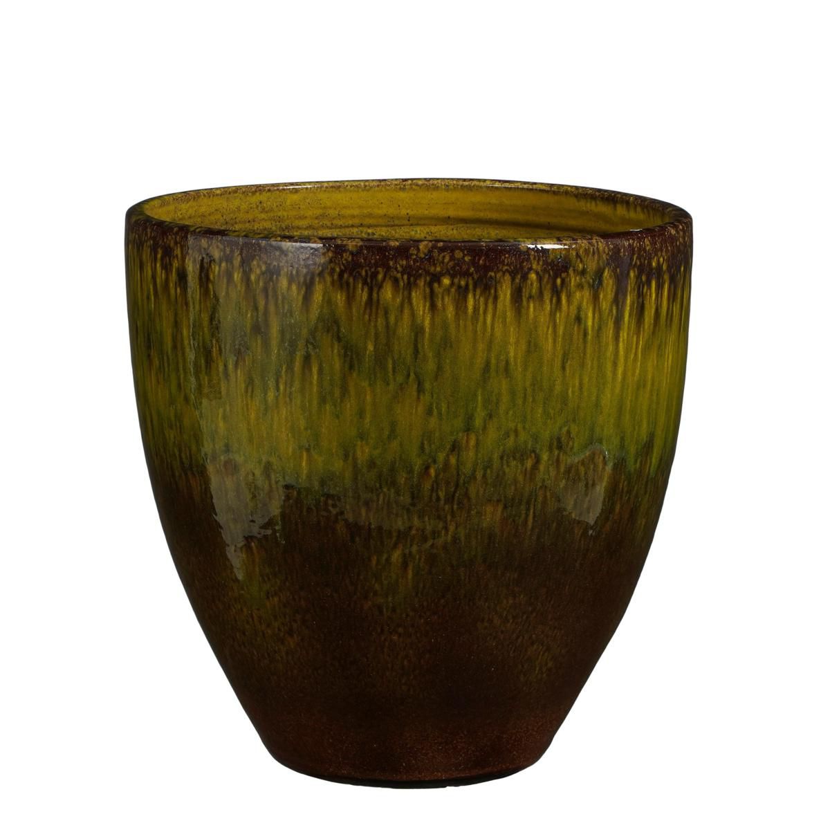 VASO CERAMICA TONDO D.35 CM H.37 CM -ABRUZZO- VERDE VASO CERAMICA TONDO D.35 CM H.37 CM -ABRUZZO- VERDE