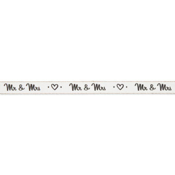 NASTRO -MR & MRS- 15MM 20MT BIANCO/NERO