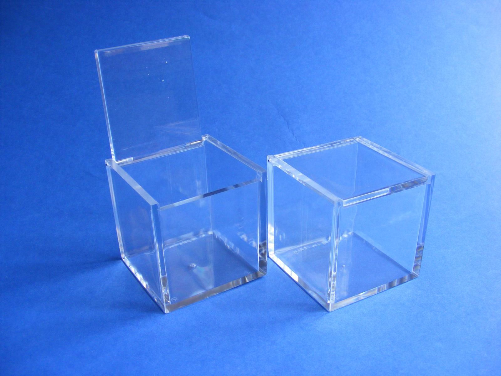 50 Scatole Portaconfetti In PVC Trasparente – 6x6x6 Cm, Automatiche E Pieghevoli, Per Bomboniere E Regalini