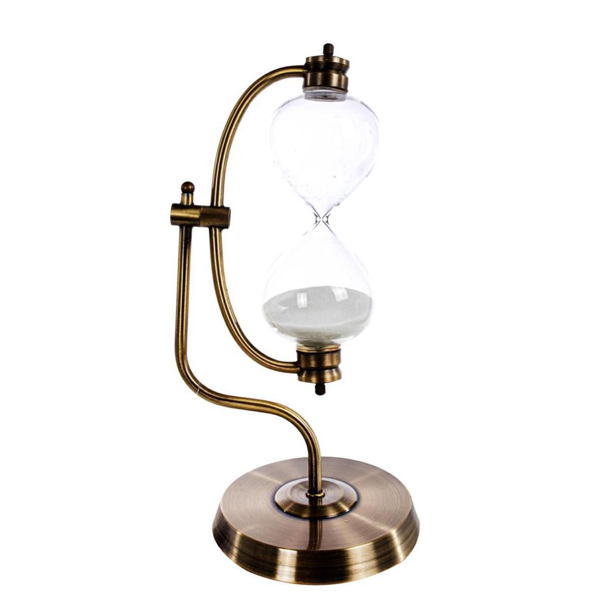 Mascagni Clessidra Grande 30 Minuti In Vetro E Metallo – Altezza 19 Cm, Design Italiano