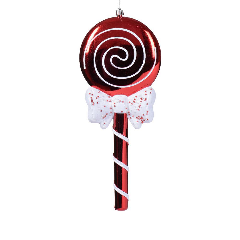 CANDY STICK POLY D/APPENDERE H.18,6 CM ROSSO/BIANCO