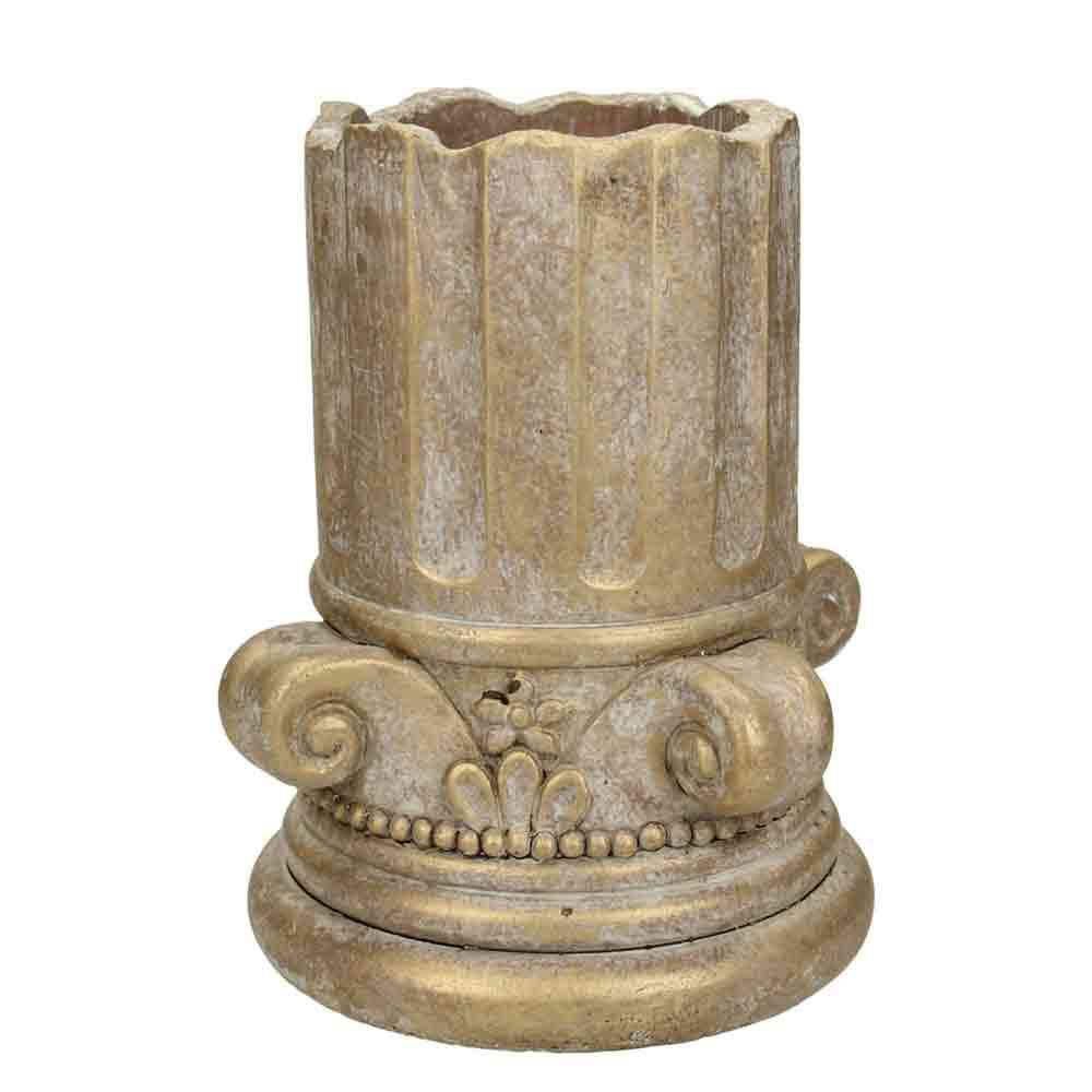 VASO COLONNA CEMENTO D.14,5 CM H.16,5 CM ORO
