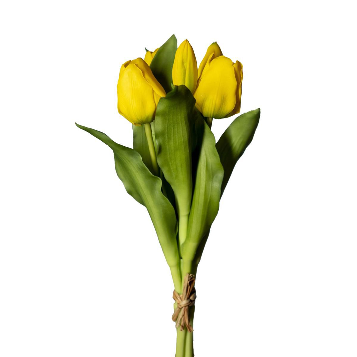 TULIPANO BOUQUET REAL TOUCH 3F 2B CM.50 GIALLO