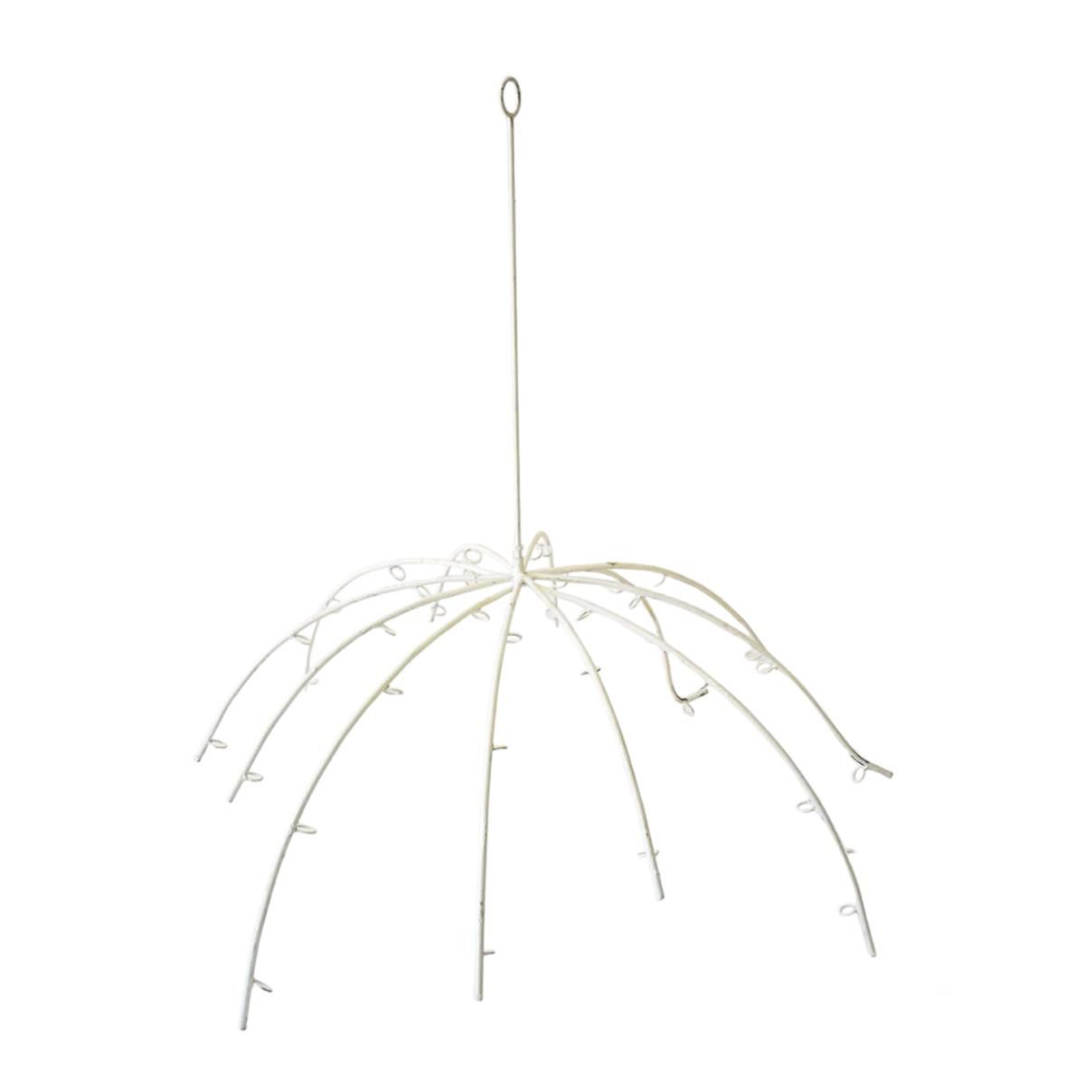 OMBRELLO FERRO D.100 CMH.90 CM C/ANELLI+ASTA BIANCO