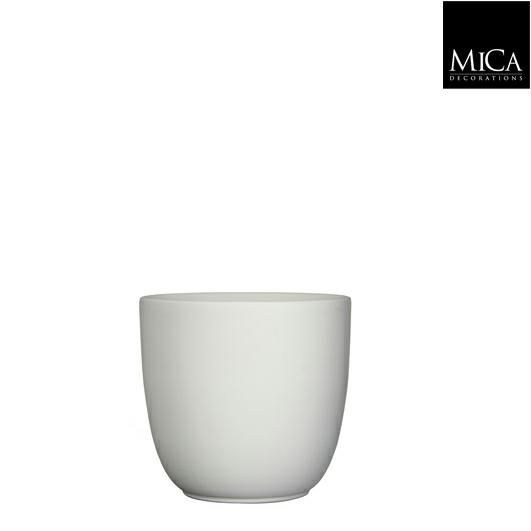VASO CERAMICA TONDO D.19,5 CM H.18,5 CM -TUSCA- BIANCO MATT