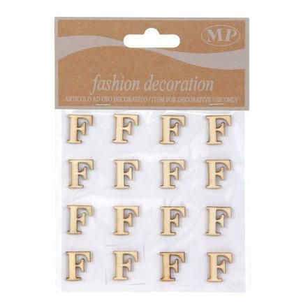 SET 16 LETTERE LEGNO 10X10 CM STICKERS NATURALE