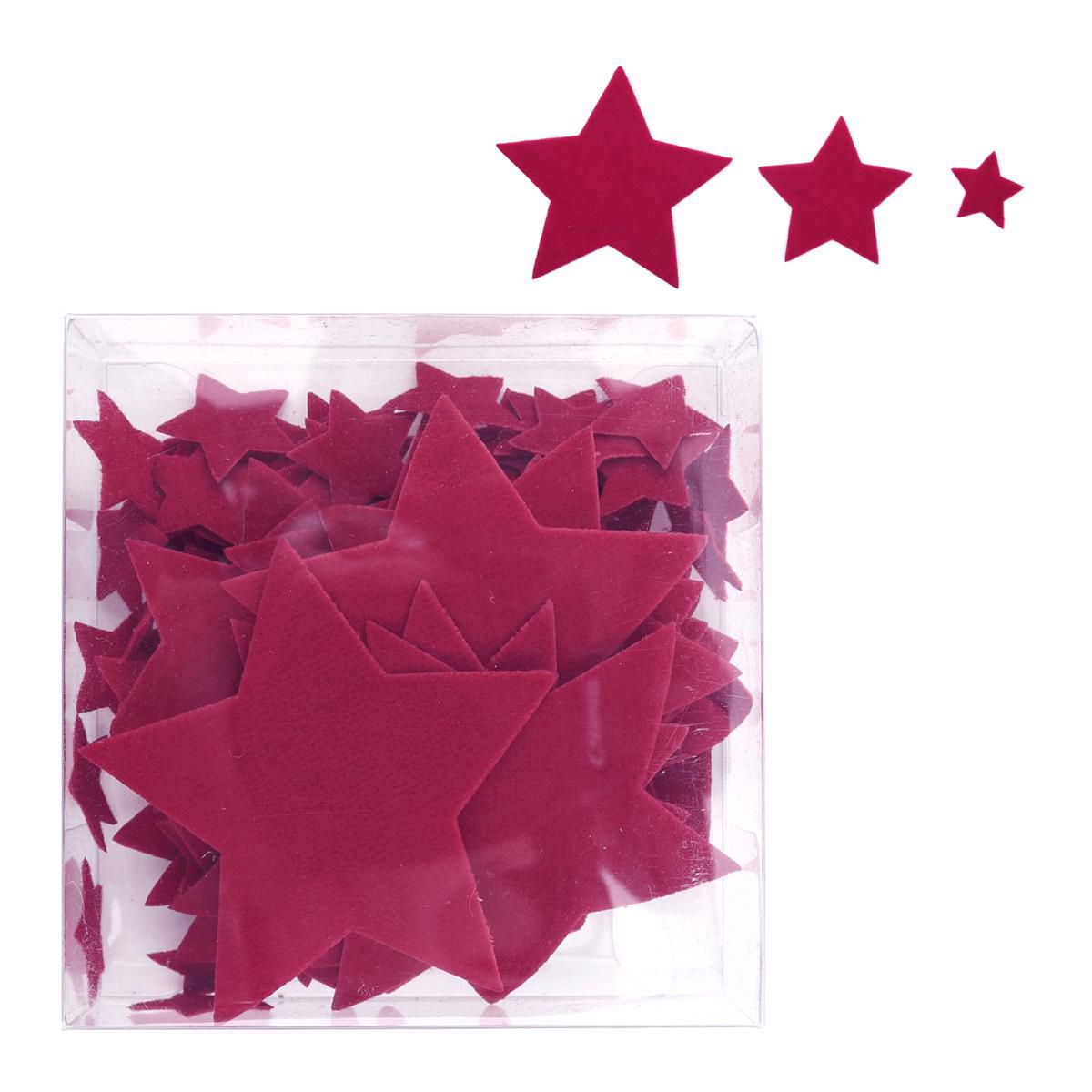 SCATOLA STELLE VELLUTO MISURE ASSORTITE -VELLU STARS- ROSSO