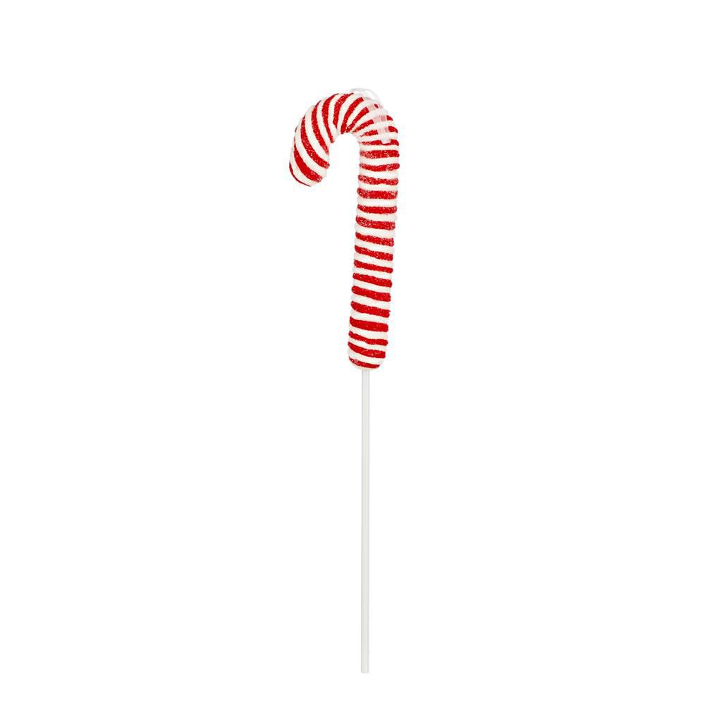 CANDY STICK POLY C/PICK10X4 CM H.56 CM ROSSO/BIANCO