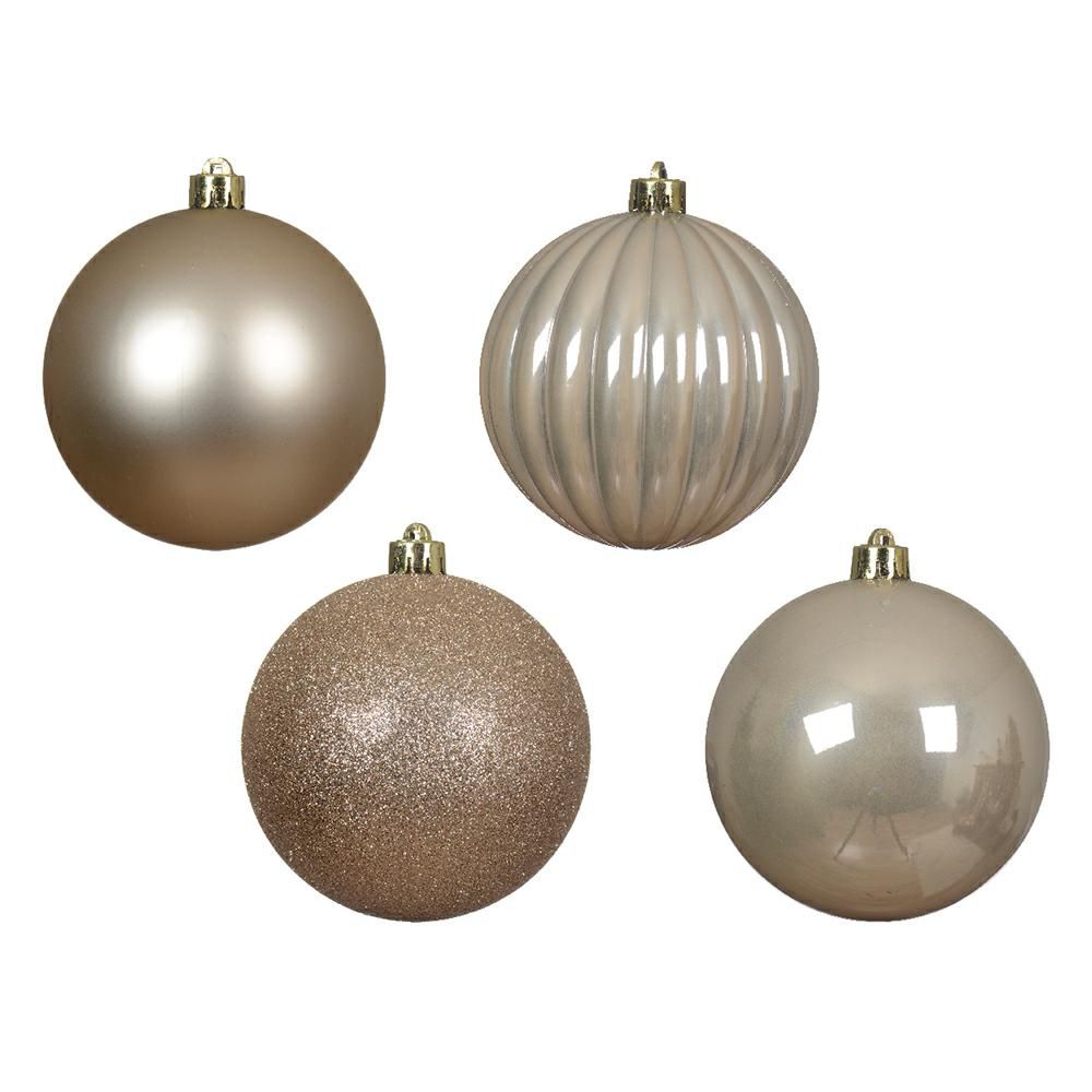 SET 4 SFERE POLY MM.100LUCIDO/SATINATO/GLITTER/RIGATO PERLA